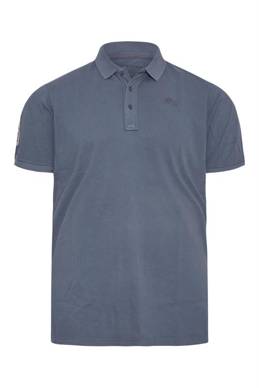 BLEND Big & Tall Blue Washed Polo Shirt 3
