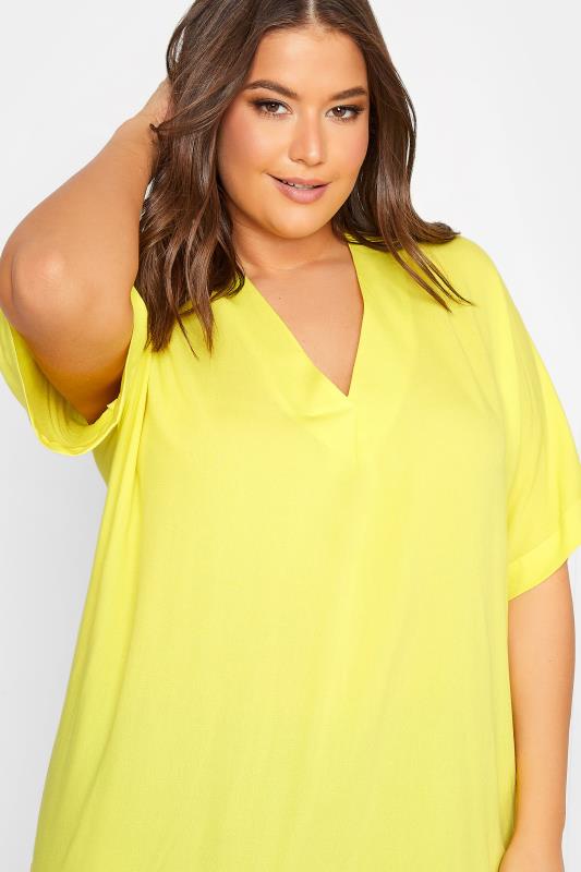 YOURS Curve Plus Size Light Pink V-Neck Top | Yours Clothing  4