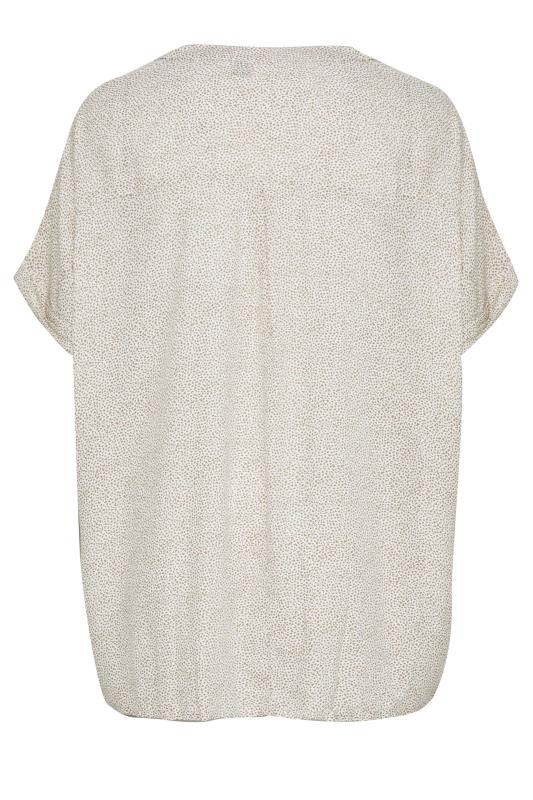 Plus Size White Spot Print Grown On Sleeve Chiffon Shirt | Yours Clothing 7
