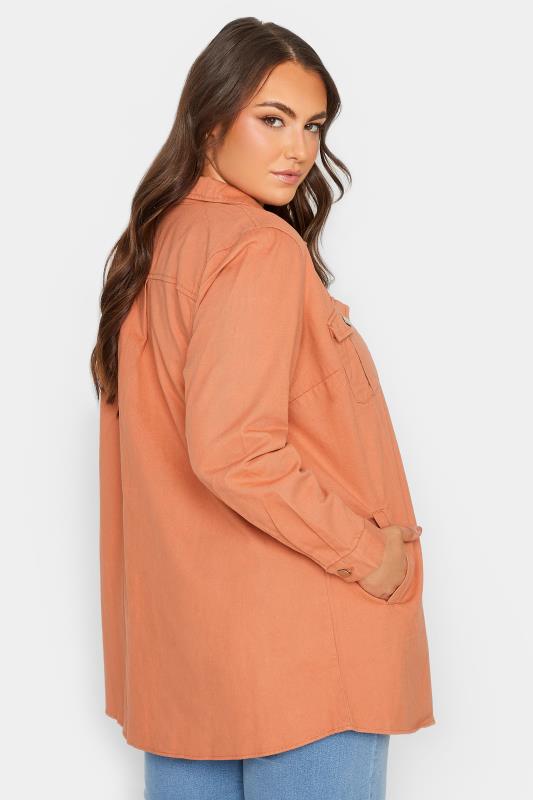 LIMITED COLLECTION Plus Size Bright Orange Shacket | Yours Clothing  3