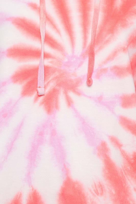 YOURS Curve Bright Pink Tie Dye Hoodie | Yours Clothing 5