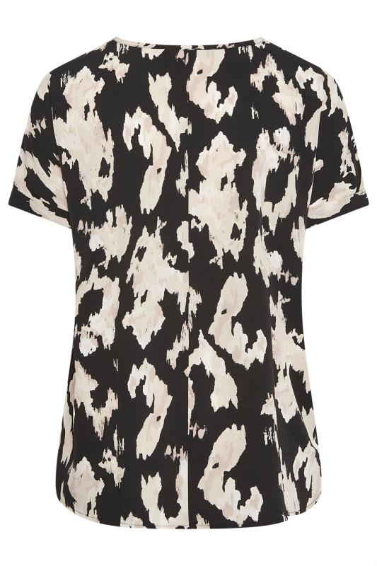 YOURS Plus Size Black Abstract Print Boxy Top | Yours Clothing 7
