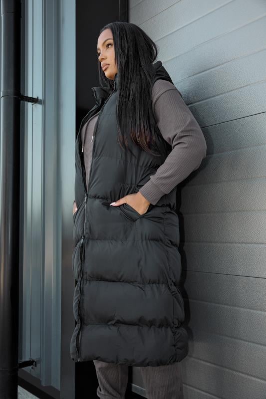  Tallas Grandes YOURS Curve Black Padded 2-in-1 Puffer Coat & Gilet