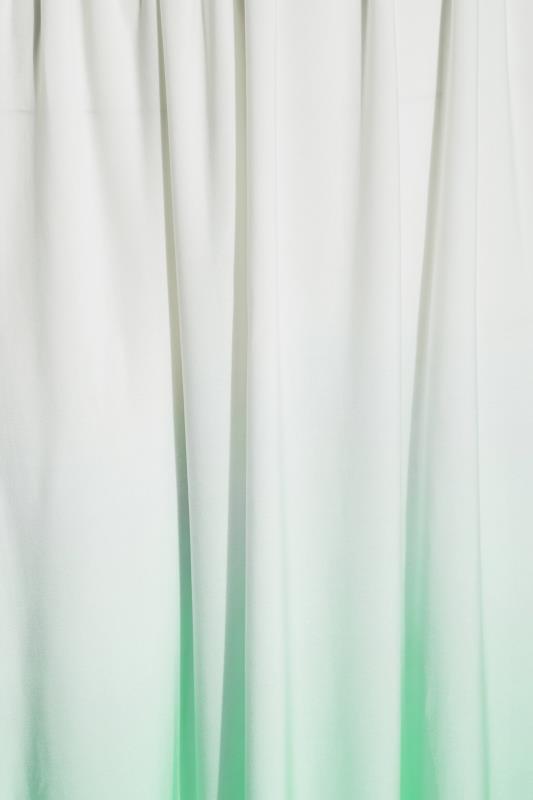 YOURS LONDON Curve White & Green Ombre Shirred Waist Maxi Dress 5