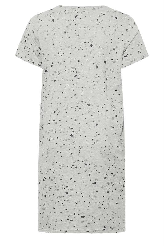 Plus Size Grey Star Print Nightdress | Yours Clothing 7