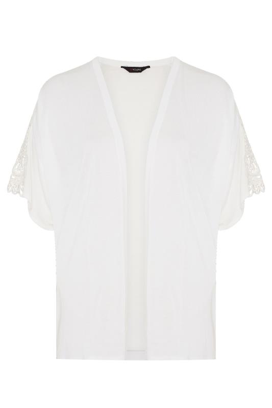 White Lace Sleeve Kimono Cardigan | Yours Clothing 5