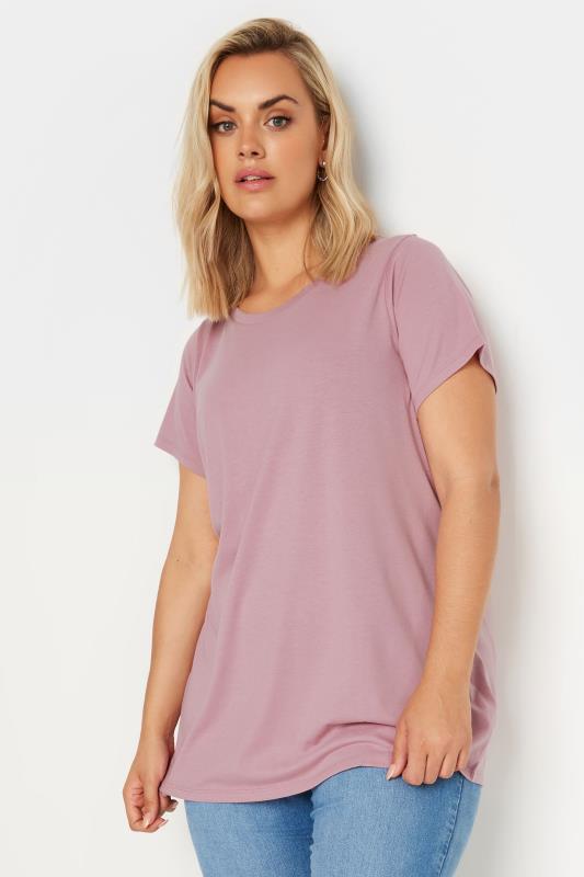 YOURS 3 PACK Plus Size Pink & Grey Core T-Shirts | Yours Clothing 3