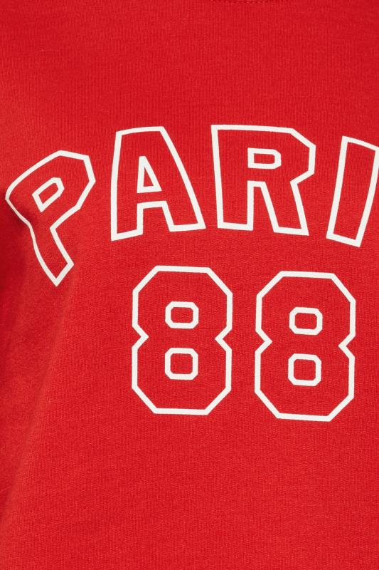 LTS Tall Red 'Paris 88' Slogan Sweatshirt | Long Tall Sally 5