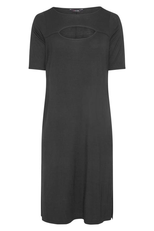Plus Size Black Cut Out T-Shirt Dress | Yours Clothing 6