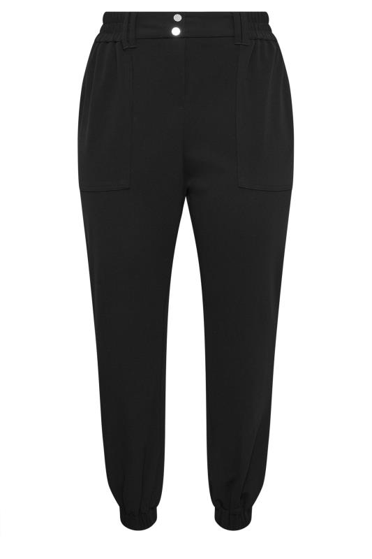 YOURS Plus Size Black Scuba Cuffed Cargo Joggers | Yours Clothing 5