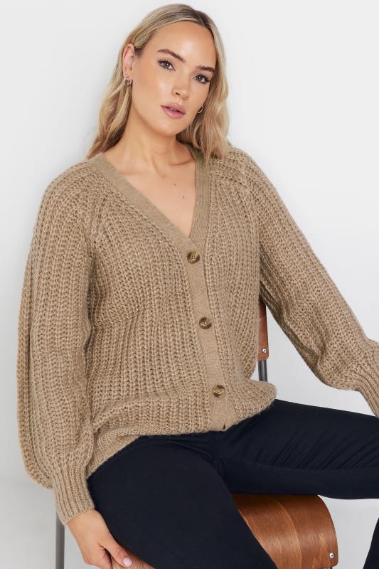 LTS Tall Brown Cable Knit Button Cardigan | Long Tall Sally 3