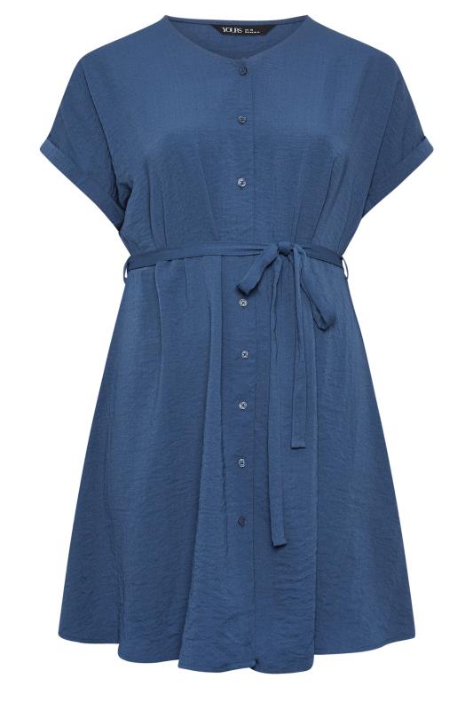 YOURS Plus Size Navy Blue Utility Shirt Mini Dress | Yours Clothing  5