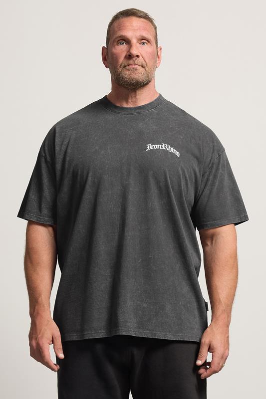  IronRhino Big & Tall T-shirt gris délavé « Old English »
