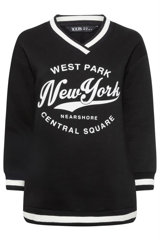 YOURS Plus Size Black 'New York' Slogan Sweatshirt | Yours Clothing 5
