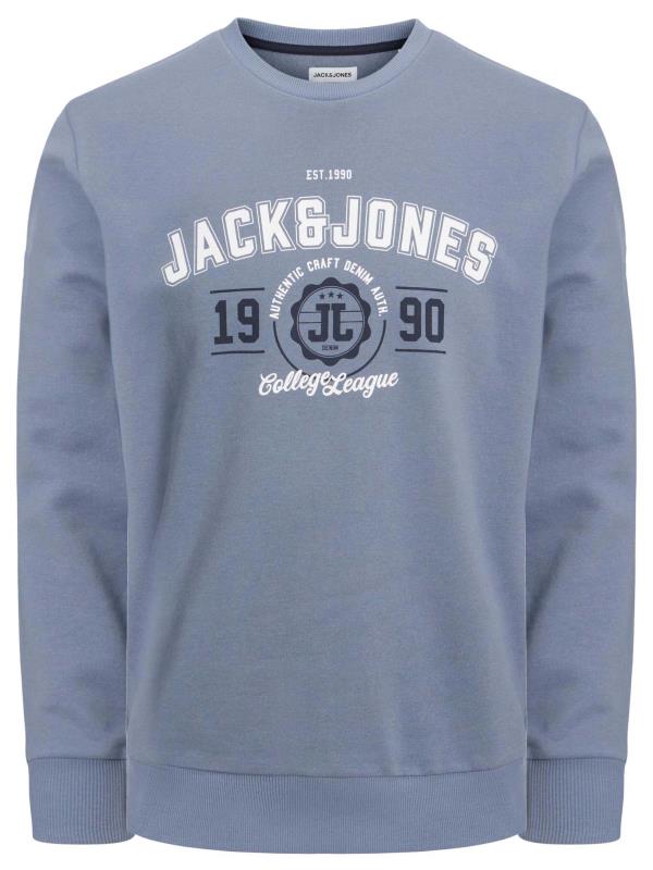 JACK & JONES Big & Tall Grey Logo Print Sweatshirt | BadRhino 2