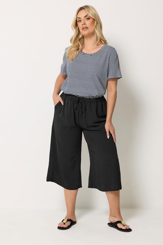 YOURS Plus Size Black Culottes | Yours Clothing 1
