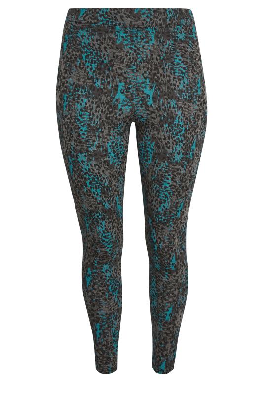 YOURS ACTIVE Plus Size Grey Leopard Print Leggings | Yours Clothing 7