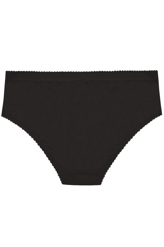5 PACK Black High Leg Knickers | Yours Clothing 4