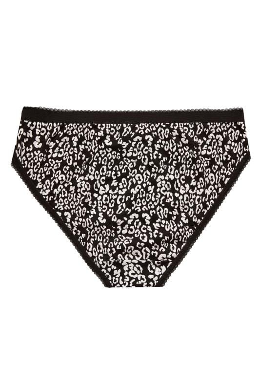 5 PACK Black & White Animal Print High Leg Briefs | Yours Clothing