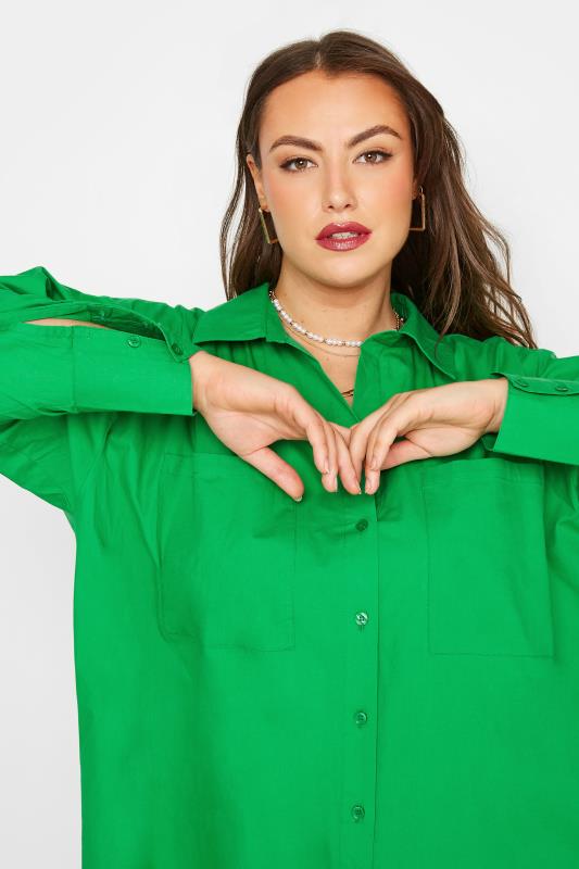 LIMITED COLLECTION Plus Size Green Midi Shirt Dress | Yours Clothing 4