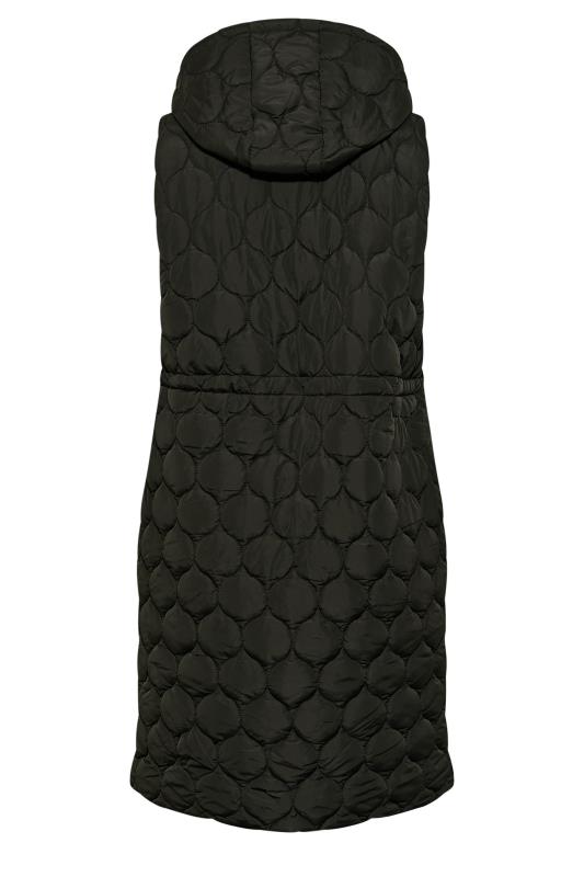 Plus Size Black Quilted Midi Hooded Gilet | Yours Clothing 7