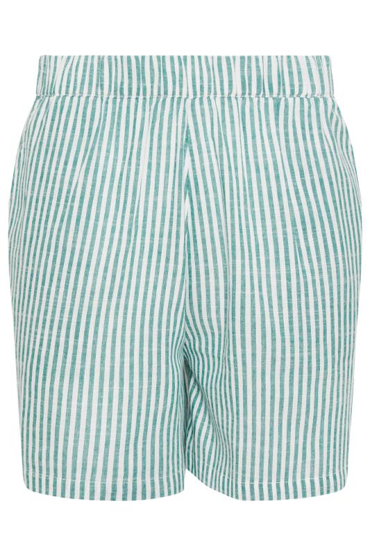 LTS Tall Women's Green Stripe Elasticated Waist Shorts | Long Tall Sally 6