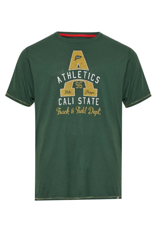 D555 Big & Tall Green 'Athletics Cali State' Printed T-Shirt 3
