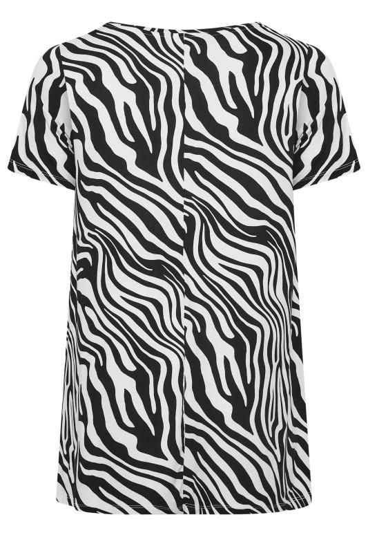 YOURS Curve Plus Size White Zebra Print T-Shirt | Yours Clothing  6