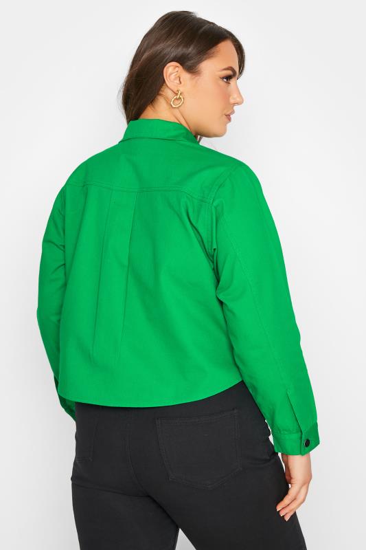 LIMITED COLLECTION Curve Bright Green Cropped Twill Shacket 3
