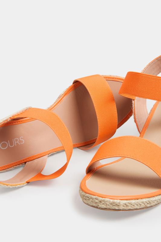 Orange Espadrille Wedges In Wide E Fit & Extra Wide EEE Fit | Yours Clothing 5