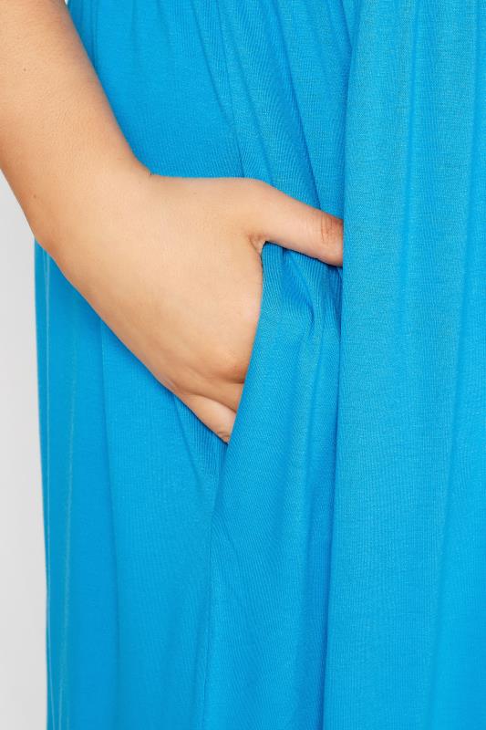 LIMITED COLLECTION Curve Turquoise Blue Sleeveless Pocket Maxi Dress 4