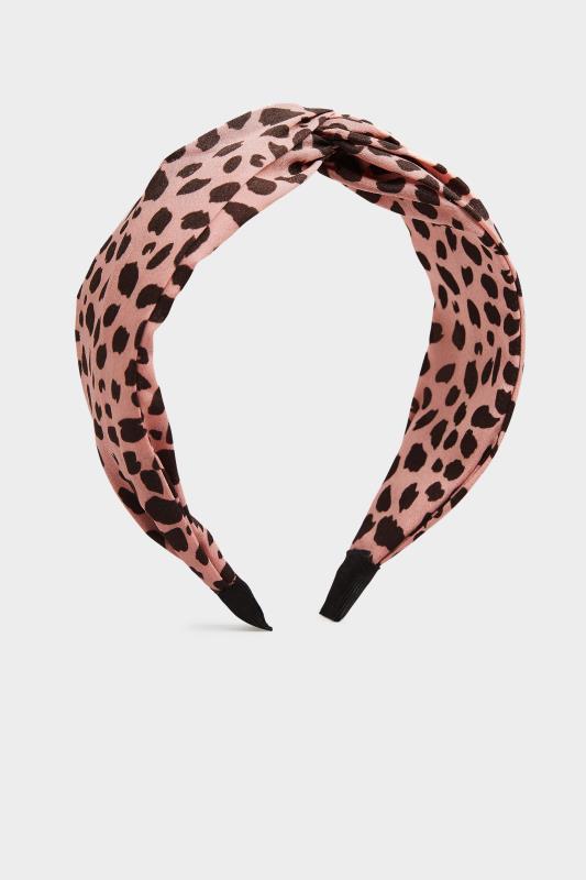 Pink Animal Print Twist Headband 2
