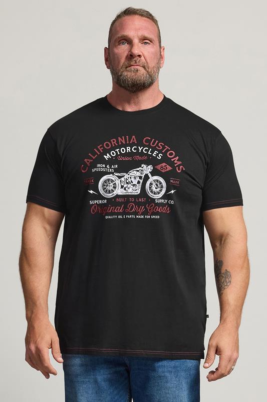  KAM Big & Tall Jet Black California Customs Graphic Print T-Shirt