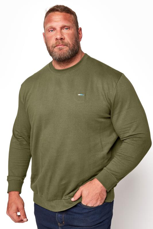 BadRhino Big & Tall Khaki Green Essential Sweatshirt 1