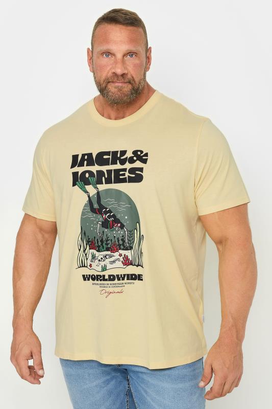  Tallas Grandes JACK & JONES Big & Tall Yellow Graphic Skeleton Print T-Shirt