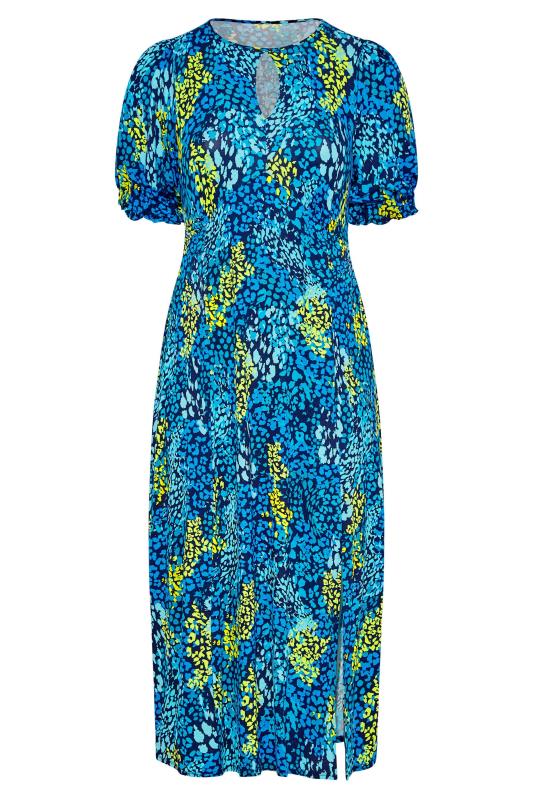 YOURS LONDON Plus Size Blue Animal Print Keyhole Maxi Dress | Yours Clothing 6