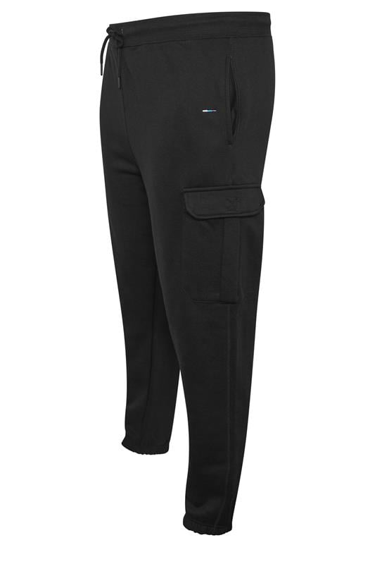 BadRhino Big & Tall Black Essential Cargo Joggers | BadRhino 3