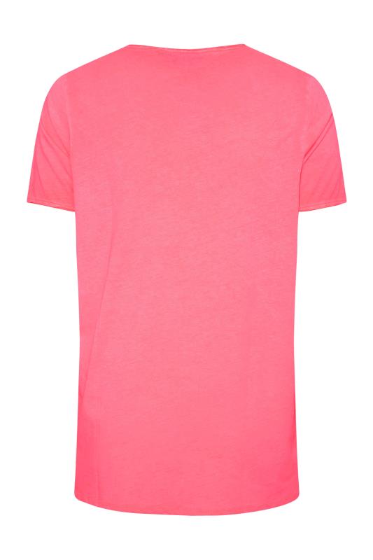 Curve Pink Raw Edge Basic T-Shirt_Y.jpg