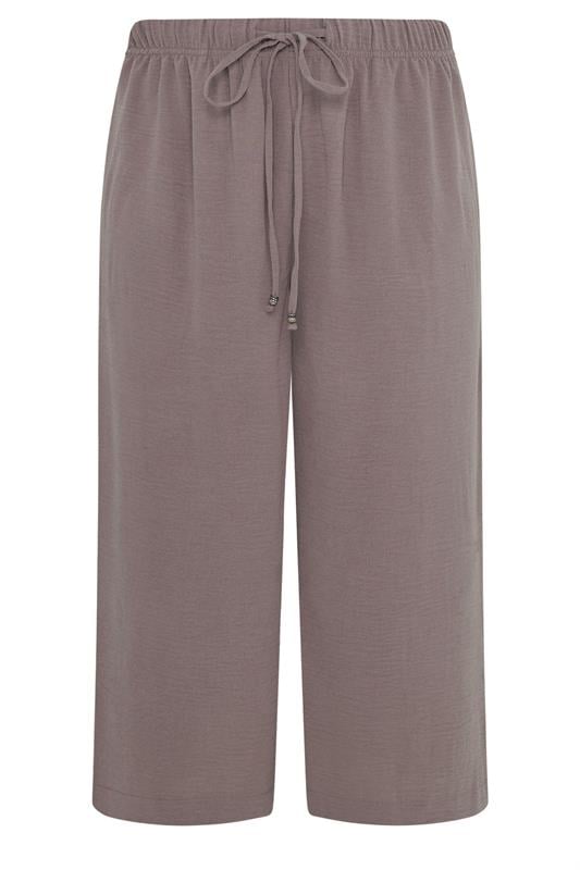 YOURS Plus Size Light Purple Cropped Twill Culottes | Yours Clothing 5