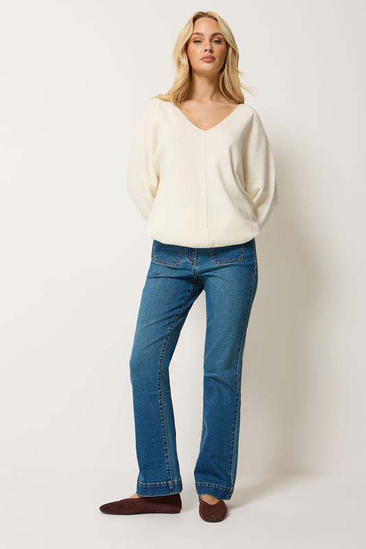 M&Co Blue Front Pocket Flare Jeans | M&Co 1