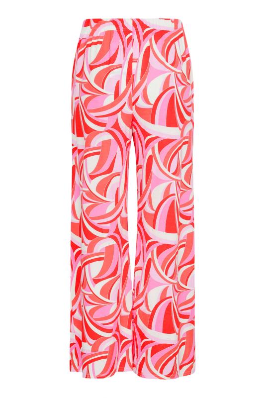 Petite Pink Swirl Print Wide Leg Trousers 6
