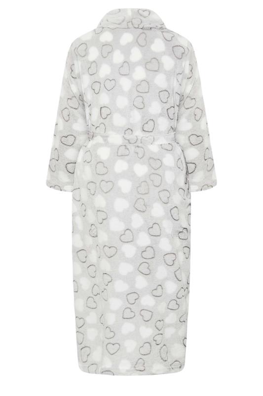 Curve Grey Heart Maxi Dressing Gown 7
