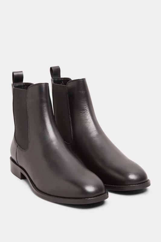 LTS Black Leather Chelsea Boots In Standard Fit | Long Tall Sally 2