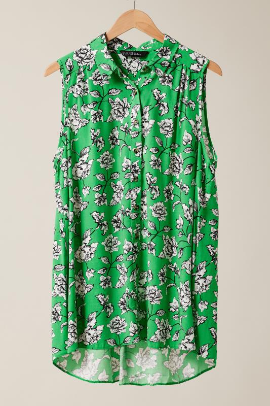 EVANS Plus Size Green Floral Print Tunic | Evans 5