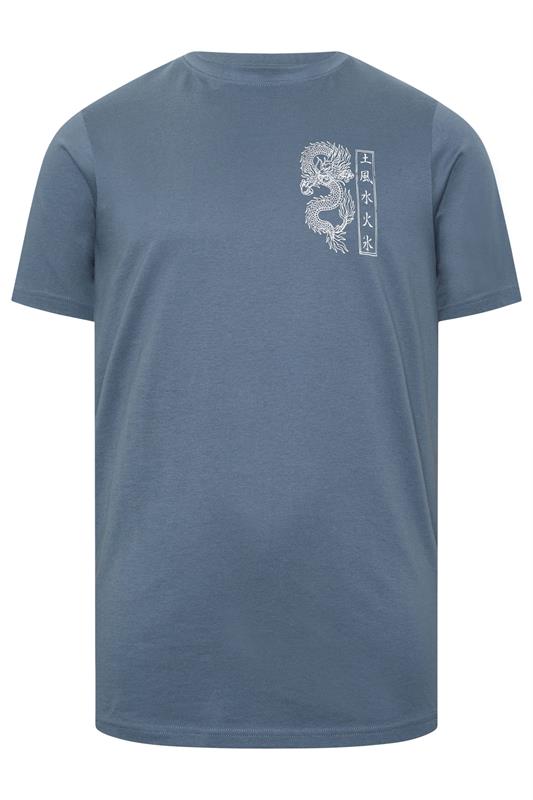 BadRhino Big & Tall Blue Dragon Graphic T-Shirt | BadRhino 8