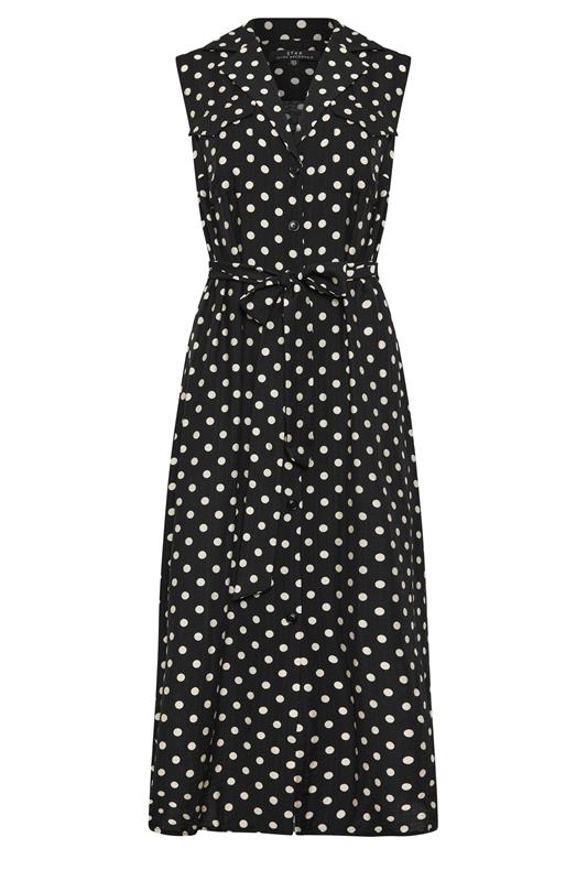  STAR Robe-chemise sans manches noire à pois