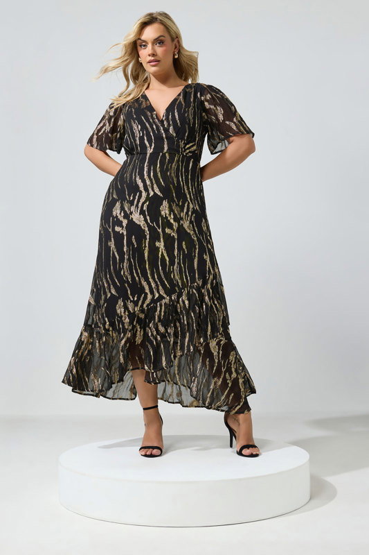 black and gold animal print dress Plus Size Dresses | Leopard Print Dresses Pulls over.95% viscose/5% Lurex