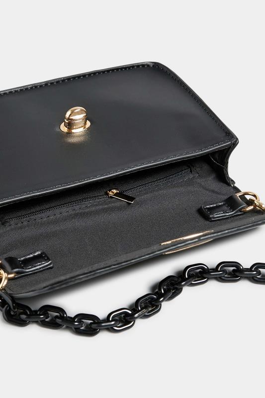 Black Chain Lock Detail Bag