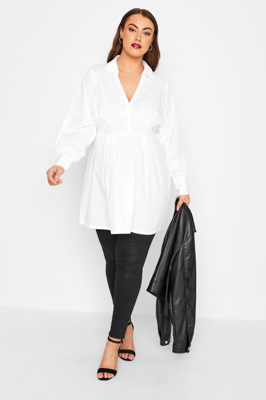 LIMITED COLLECTION Plus Size White Corset Shirt | Yours Clothing 3