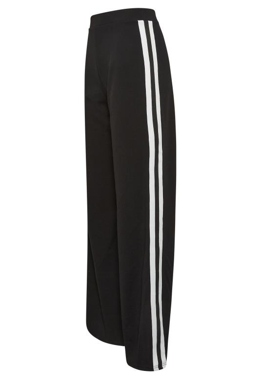 Petite Black & White Stripe Wide Leg Trousers | PixieGirl 4